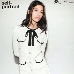 Self-Portrait Ivory Lurex Knit Dress NWOT